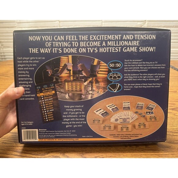 “WHO WANTS TO BE A MILLIONAIRE” 2000 Pressman FunFAMILY BOARD GAME 100% - Picture 14 of 14
